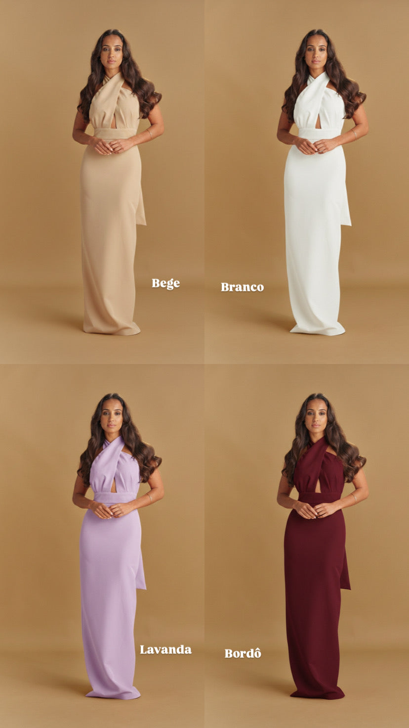 VESTIDO TIRAS CRUZADAS COMPRIDO