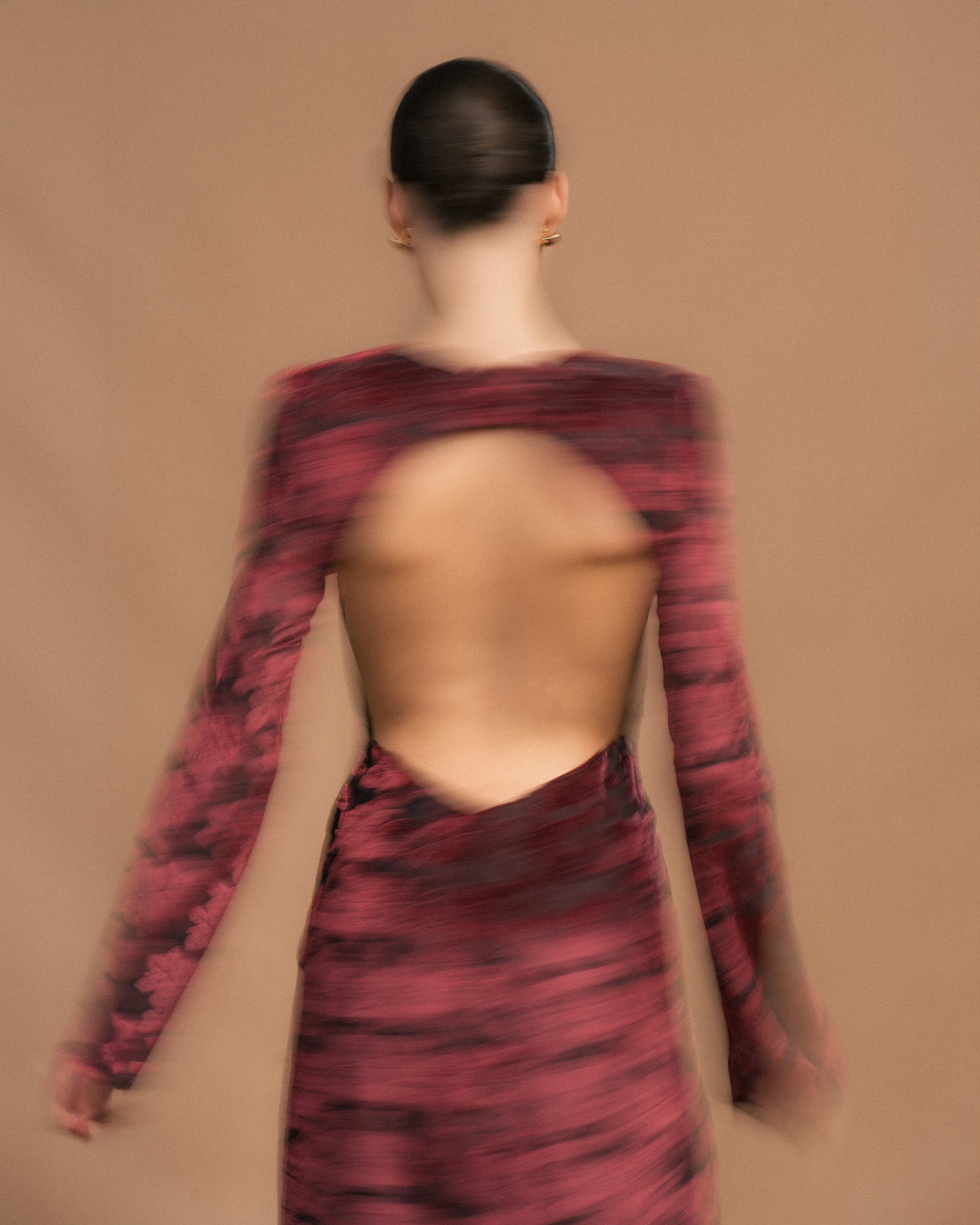 VESTIDO VELUDO COMPRIDO FLORAL