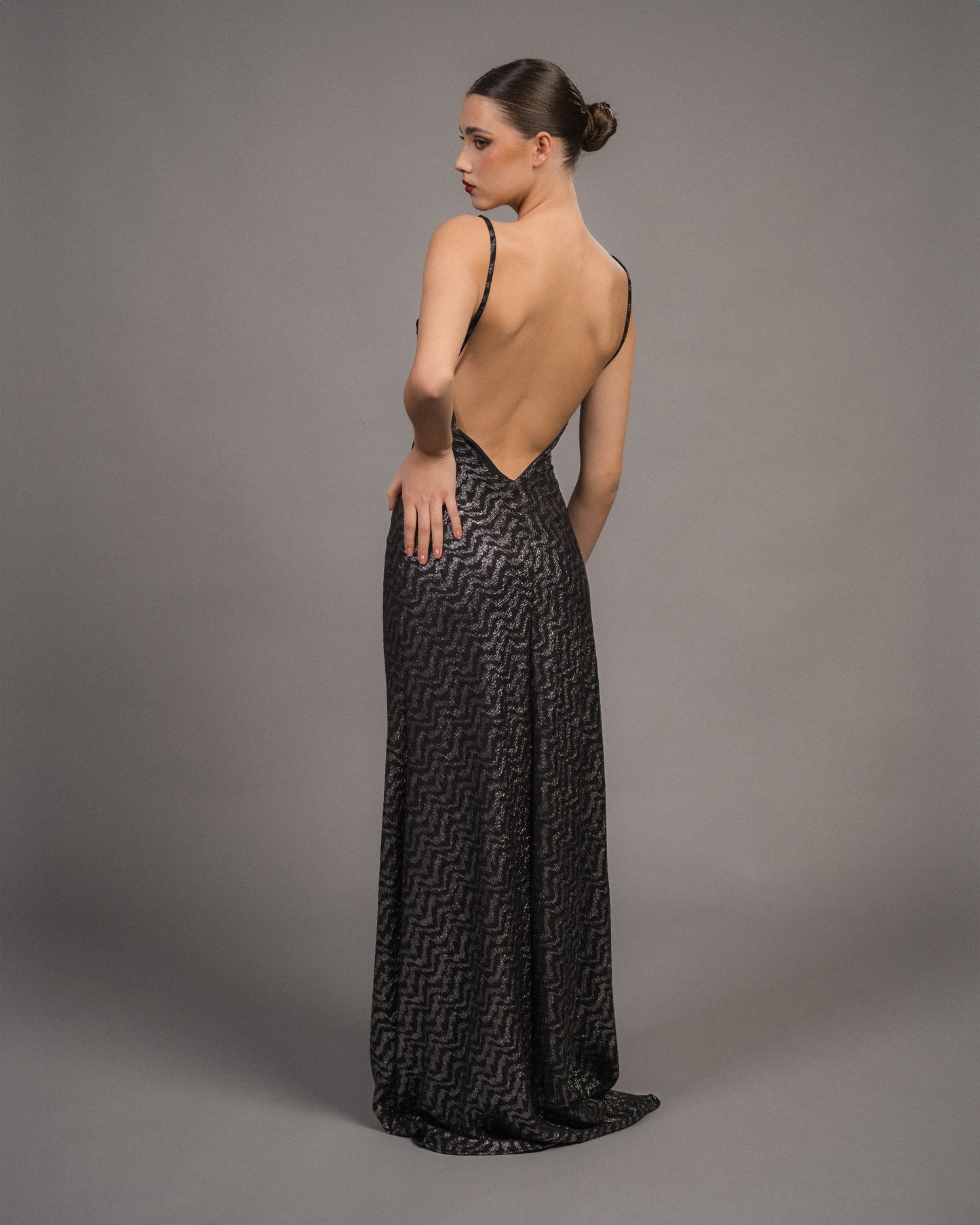VESTIDO SAMI 2 PRETO E PRATEADO