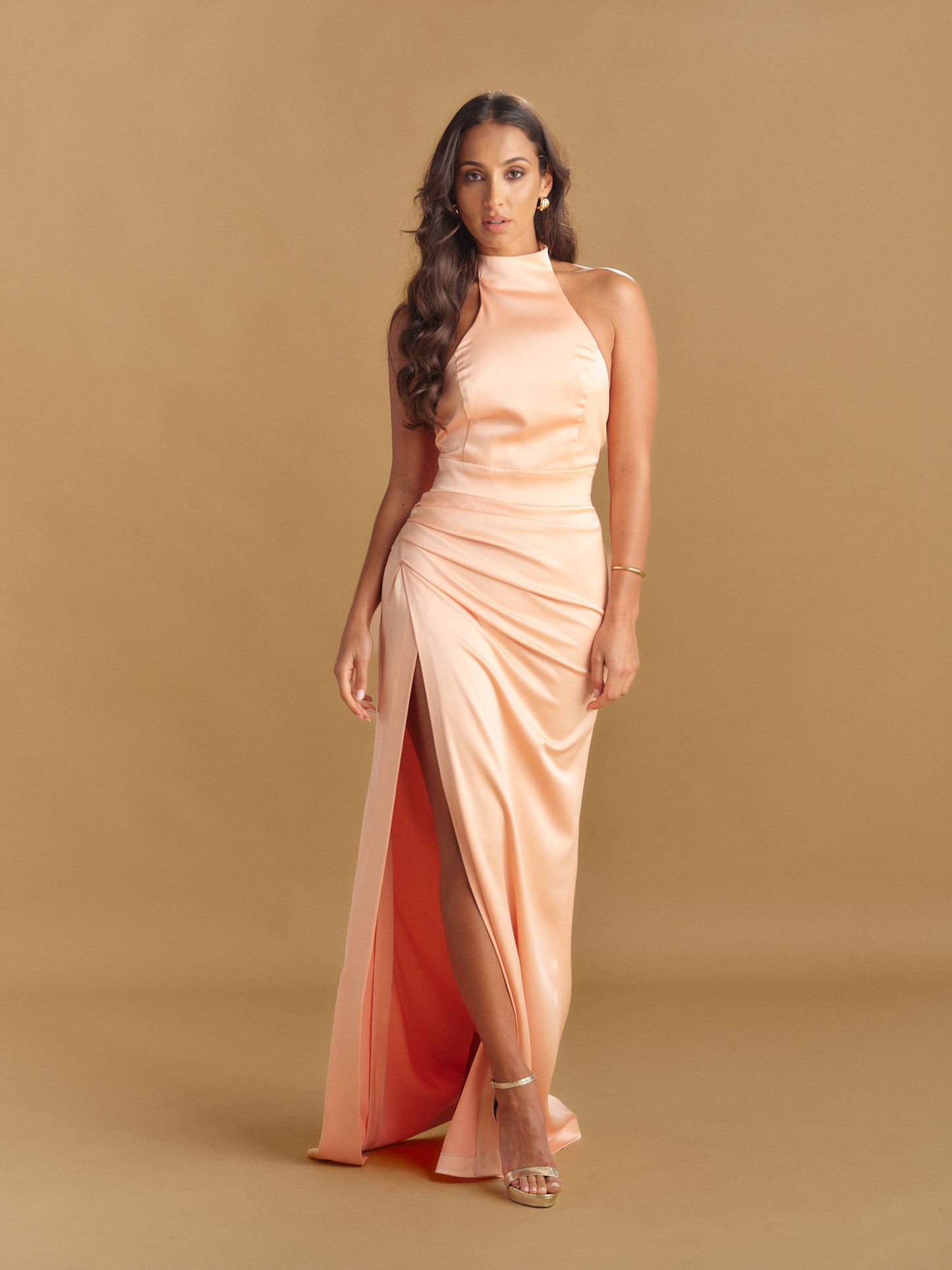 VESTIDO GOLA TRESPASSE ACETINADO