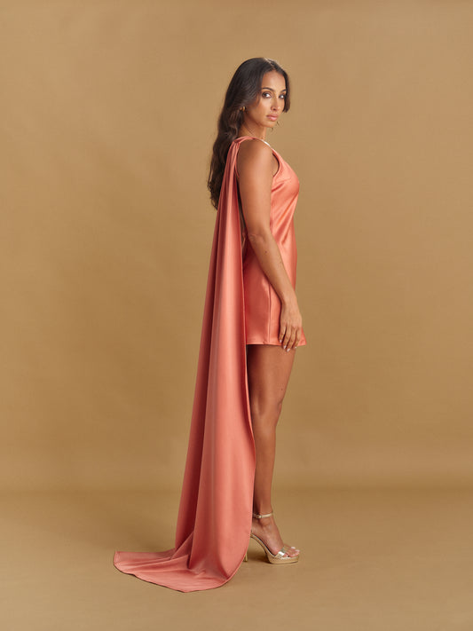 VESTIDO GOLA CURTO ACETINADO