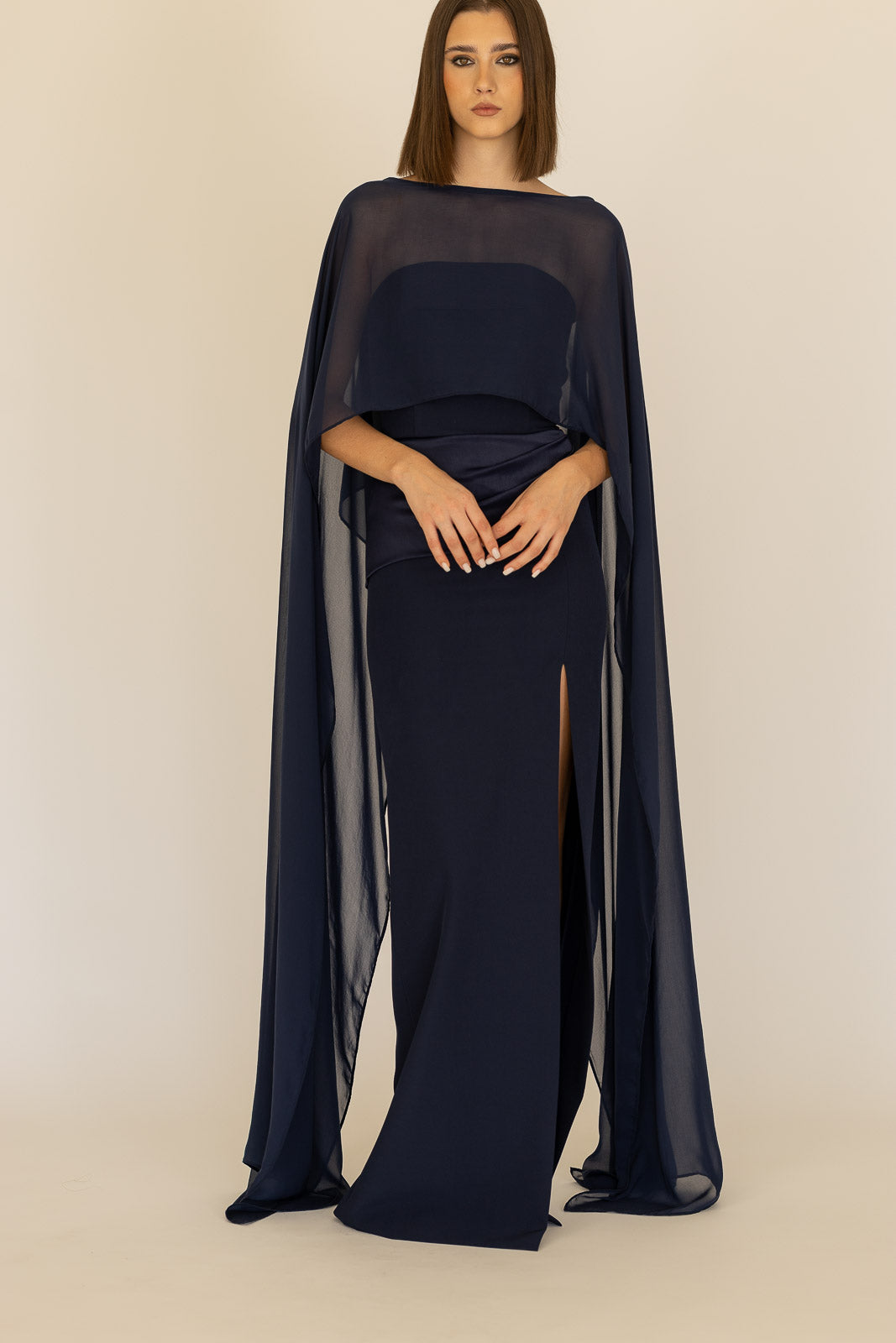 VESTIDO DIANA 2 COM CAPA MOUSSELINE