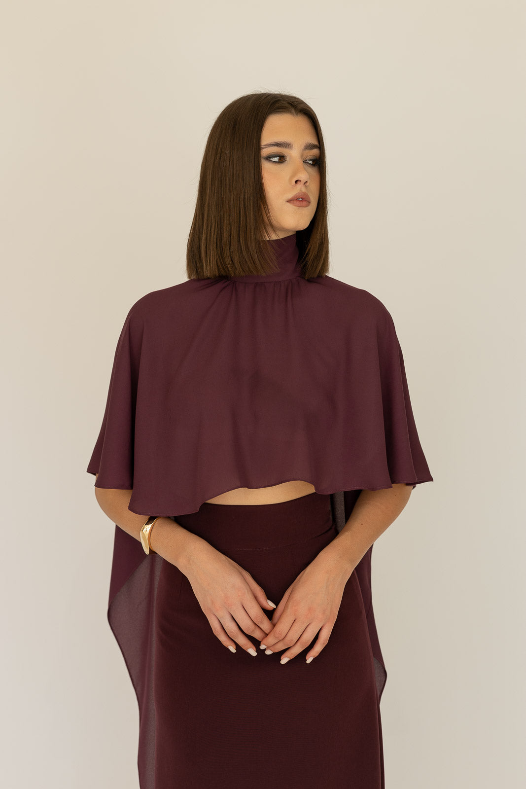 CONJUNTO SAIA LAGUNA E CAPA MOUSSELINE