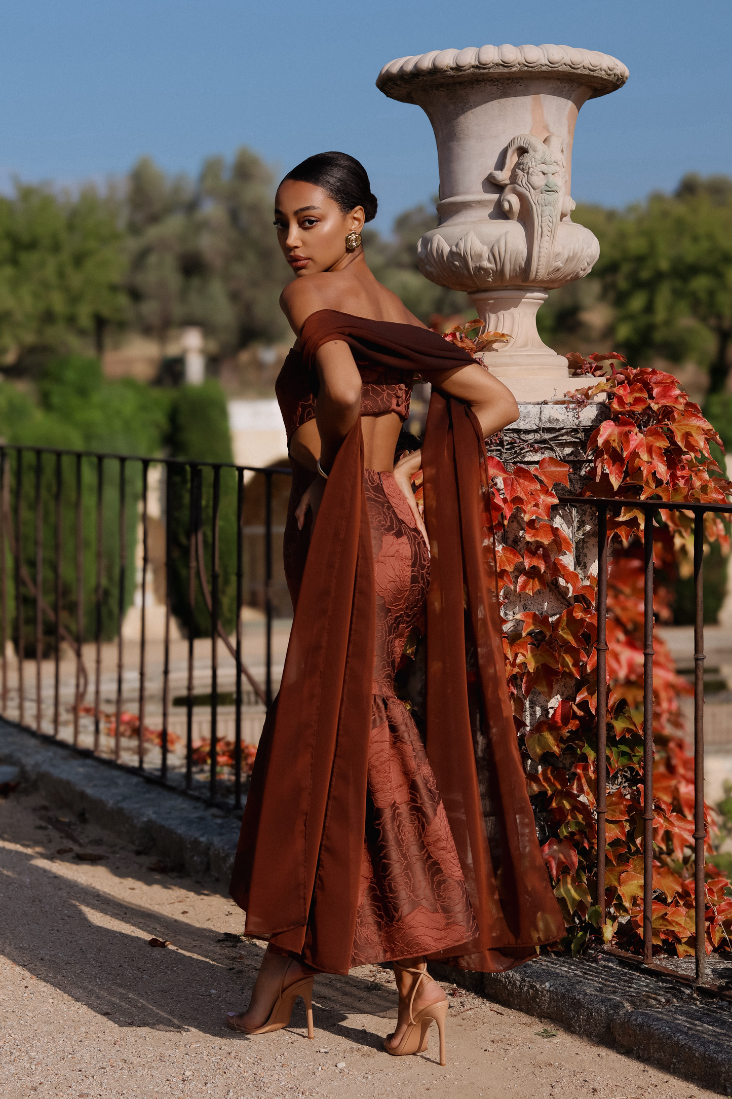 VESTIDO FOLHO JACQUARD FLORAL