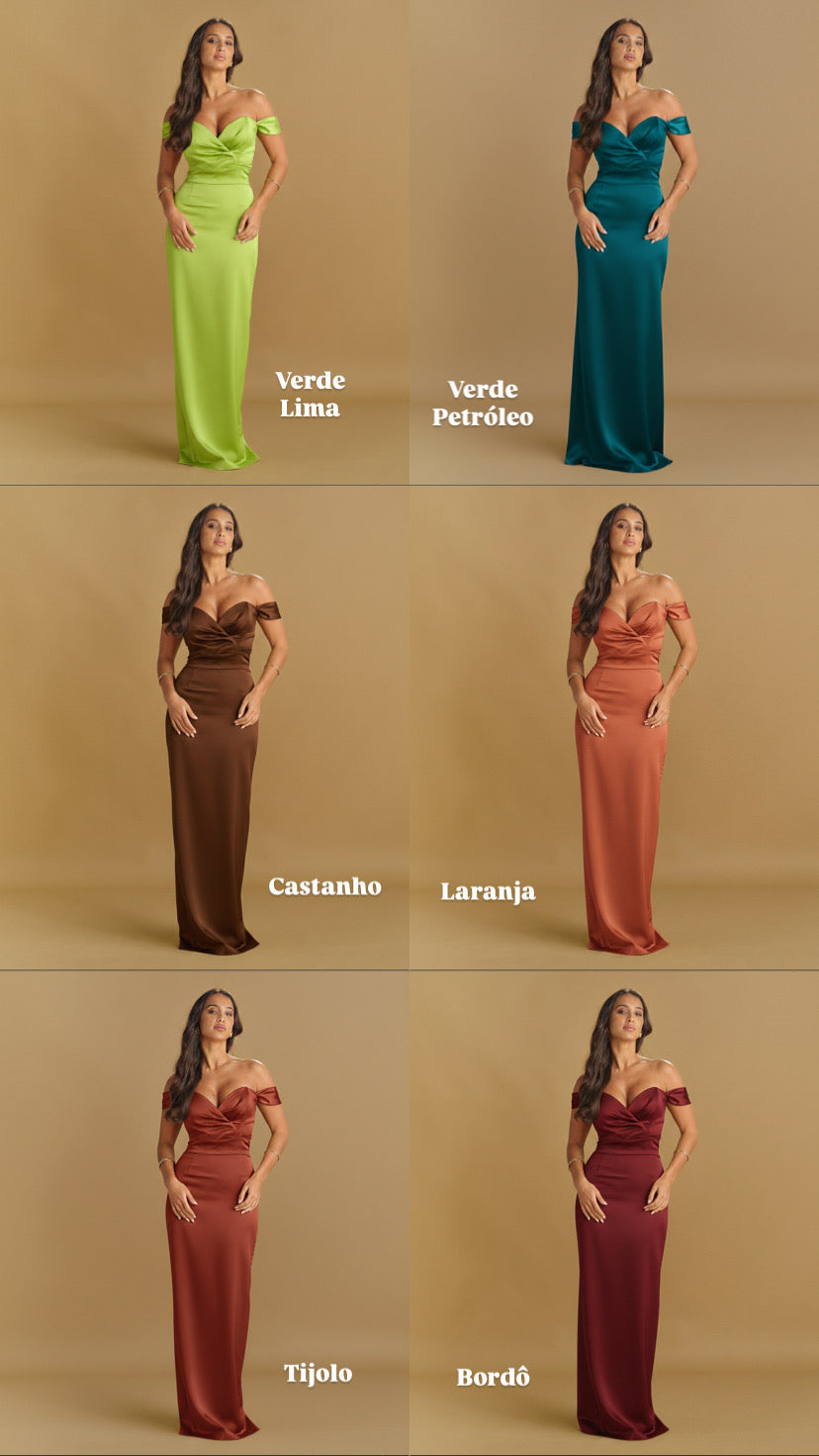 VESTIDO CORAÇÃO ALÇAS ACETINADO