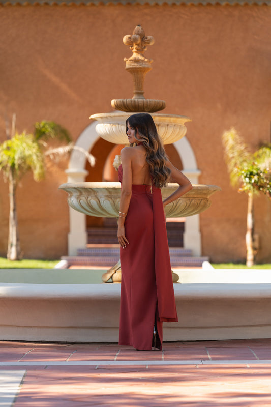 VESTIDO TIRAS CRUZADAS COMPRIDO