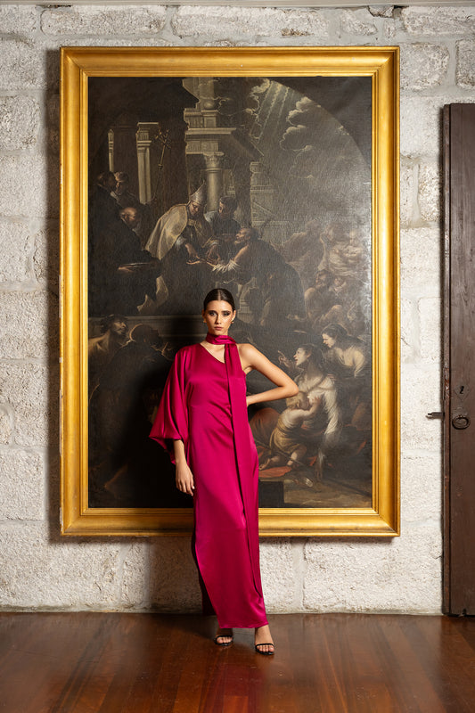 VESTIDO MANGA LARGA COM TIRA