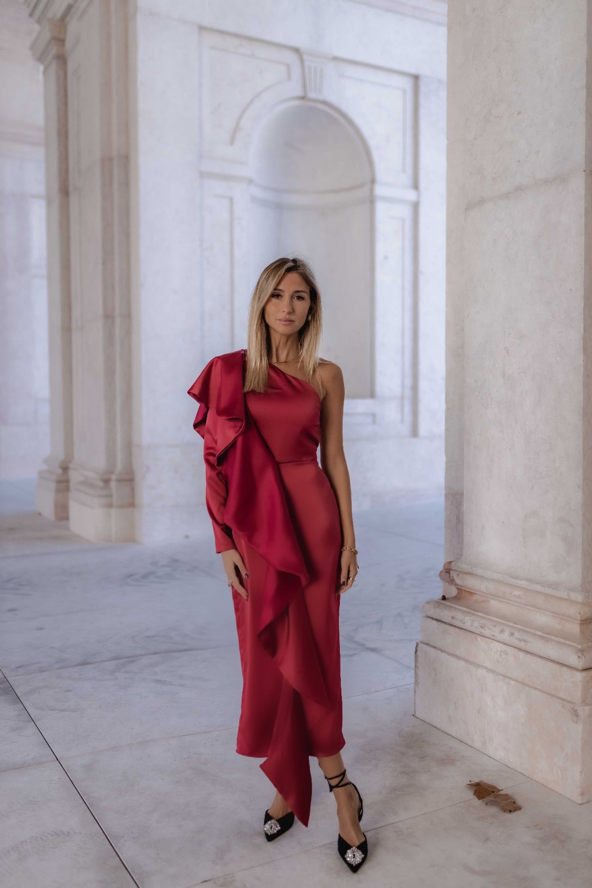 Midi frill dress