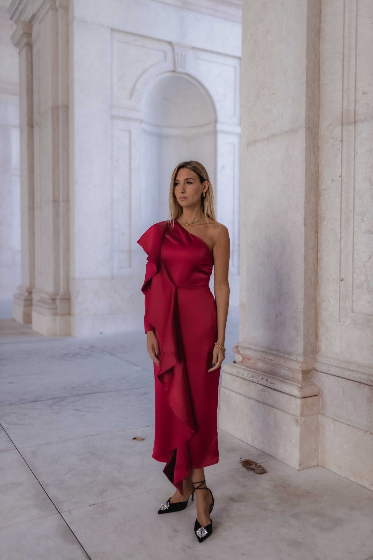 Midi frill dress