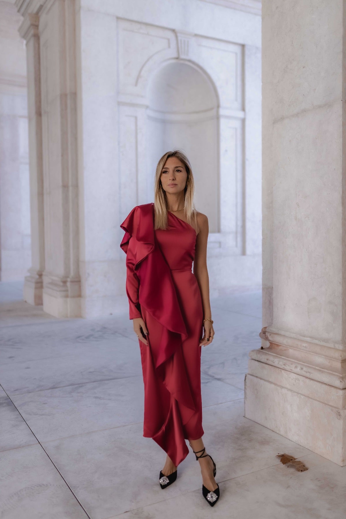 Midi frill dress