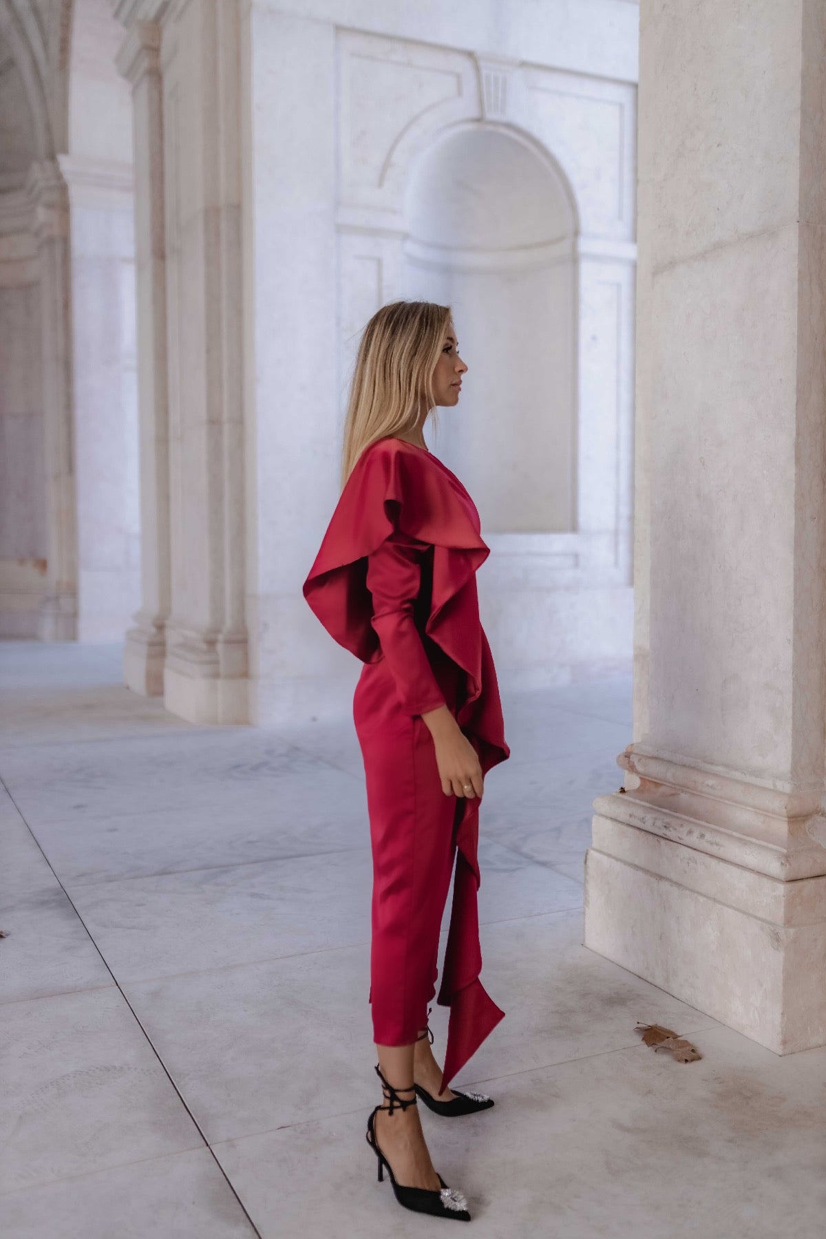 Midi frill dress