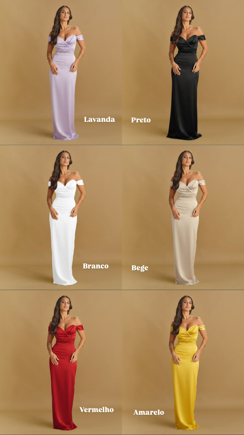 VESTIDO CORAÇÃO ALÇAS ACETINADO