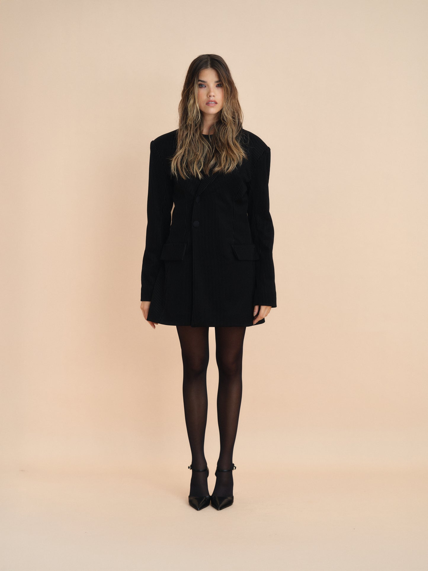 BLAZER/VESTIDO VELUDO PRETO