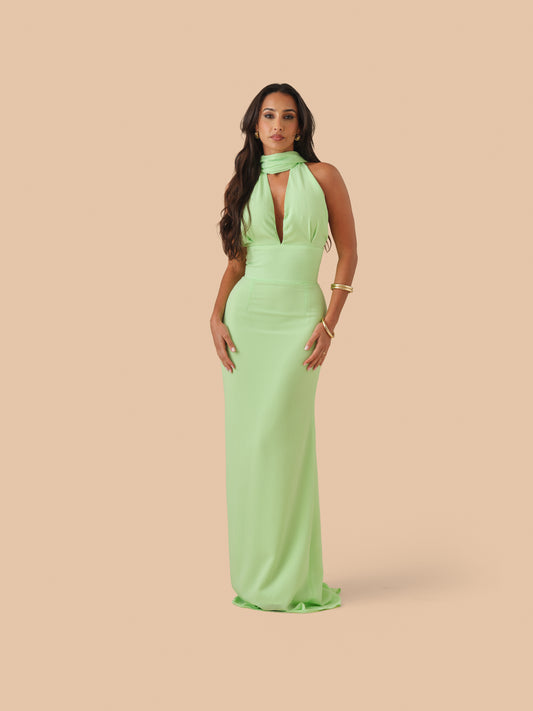 VESTIDO DECOTE V MOUSSELINE