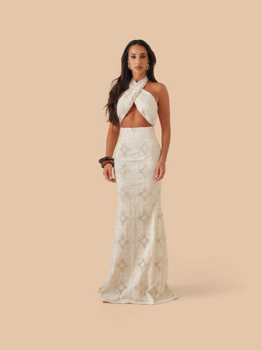 CONJUNTO SAIA E TOP BORDADOS