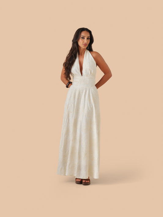 VESTIDO DECOTE V GODÉ BORDADO