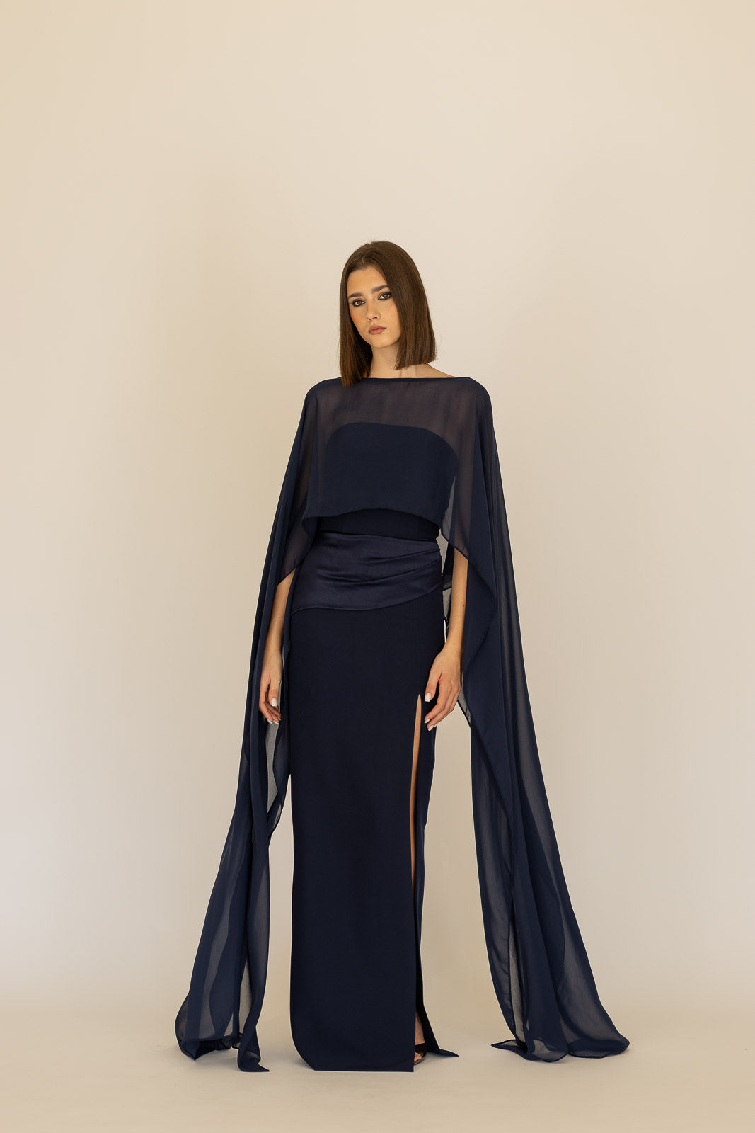 VESTIDO DIANA 2 COM CAPA MOUSSELINE