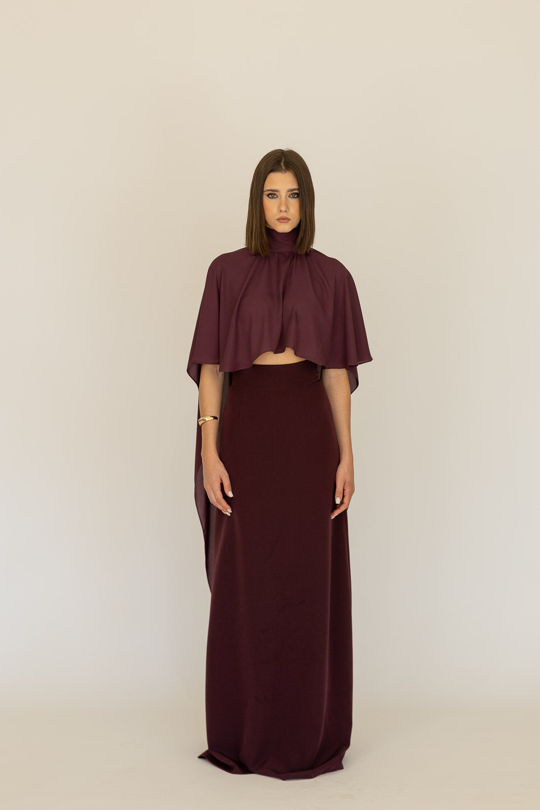 CONJUNTO SAIA LAGUNA E CAPA MOUSSELINE