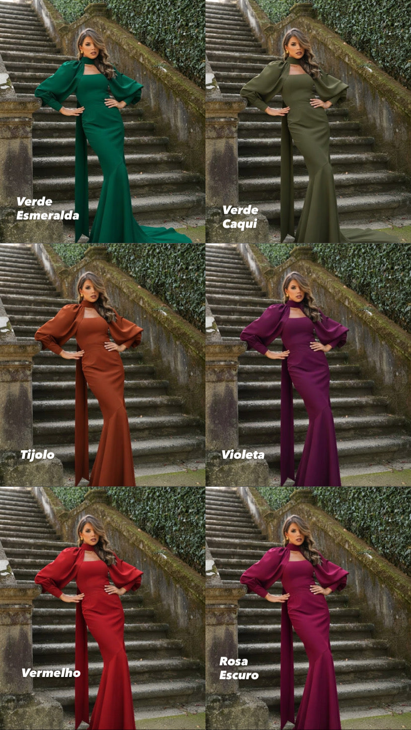VESTIDO CAETANA COM CAPA