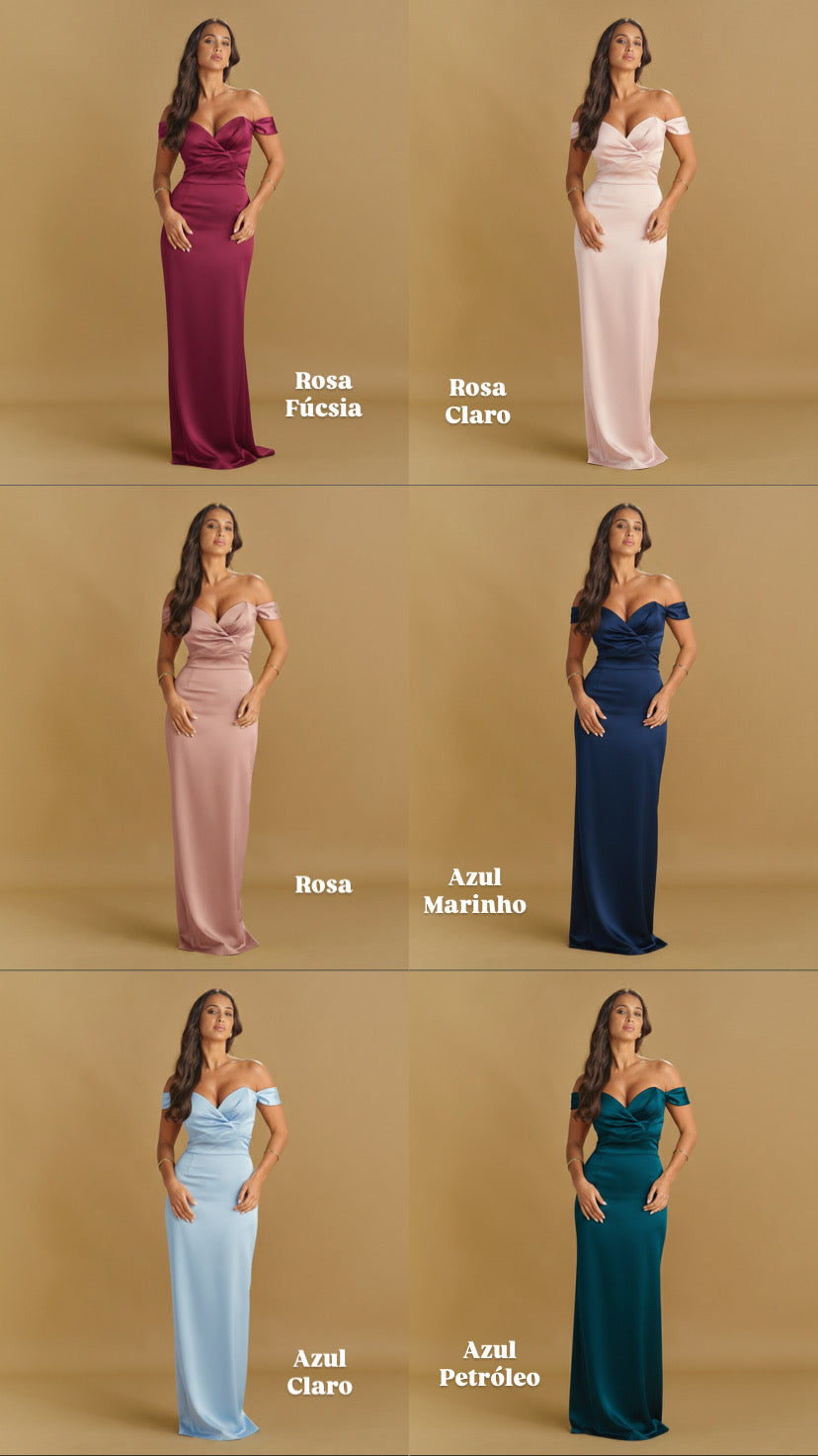 VESTIDO CORAÇÃO ALÇAS ACETINADO