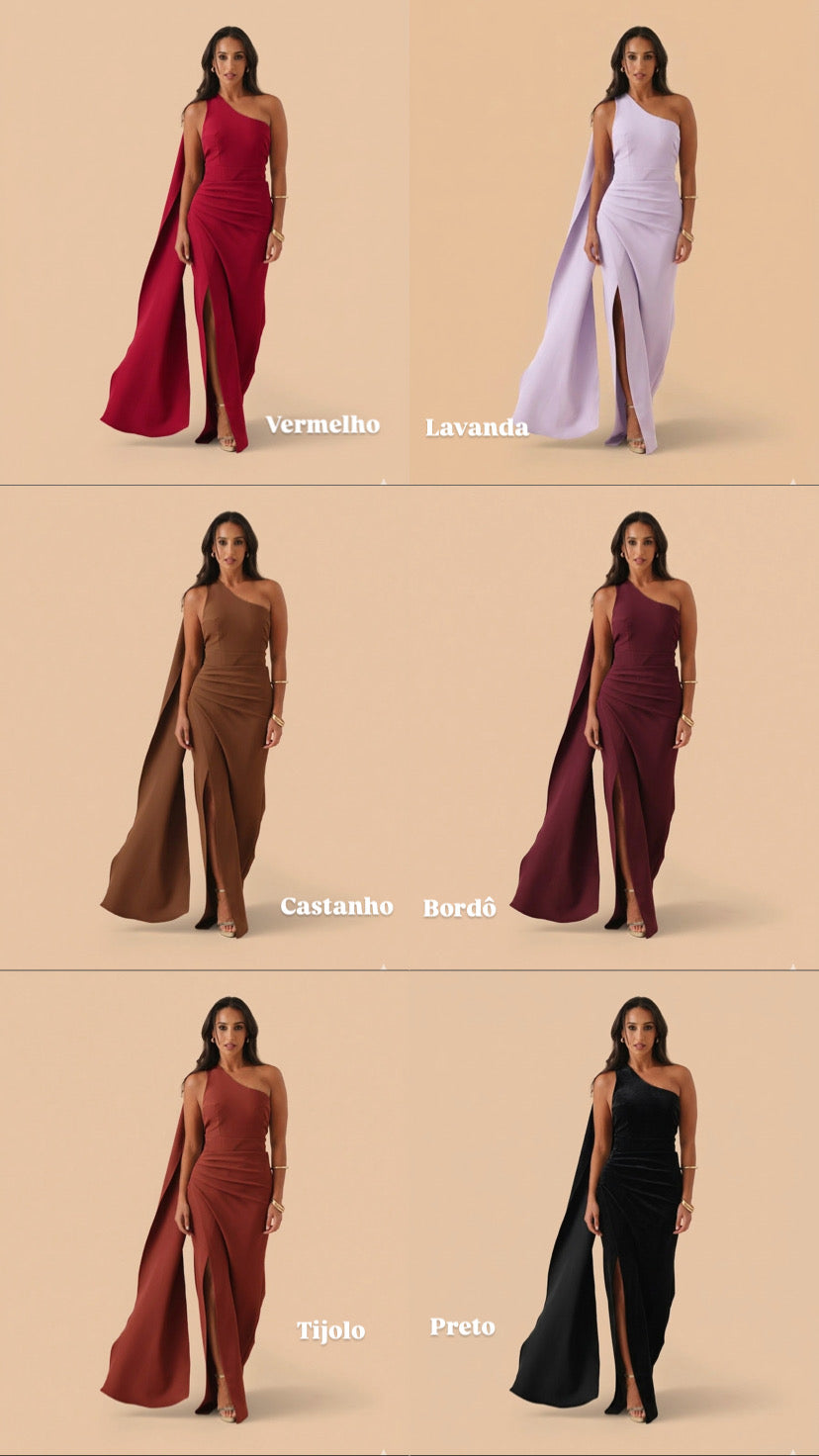 VESTIDO OLÍVIA DECOTE ASSIMÉTRICO