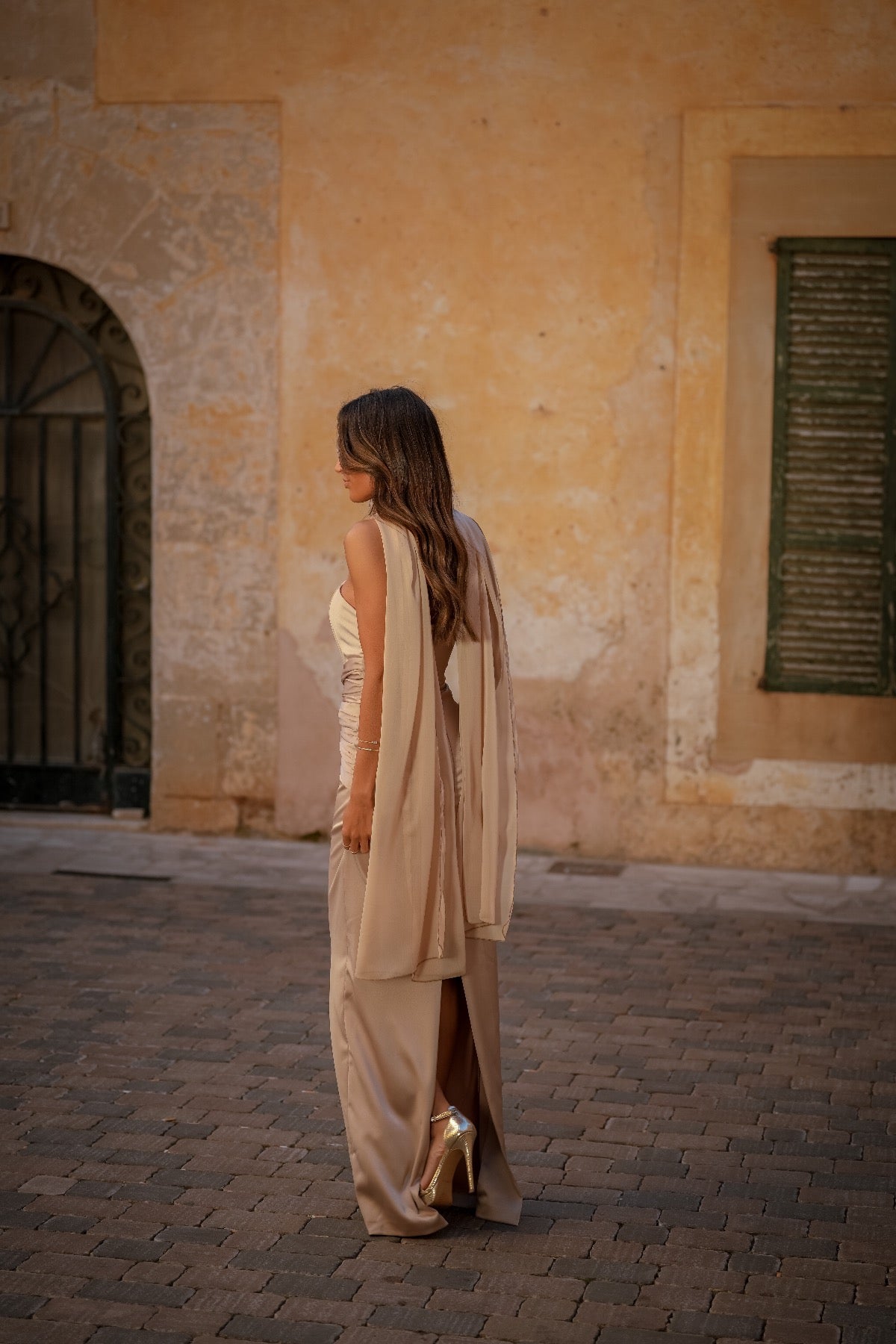 Margot dress with mousseline scarf